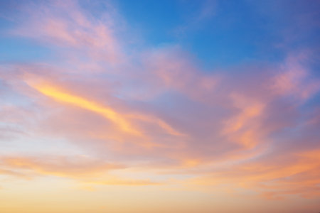 Sky background and sea sunset. Nature composition.の写真素材