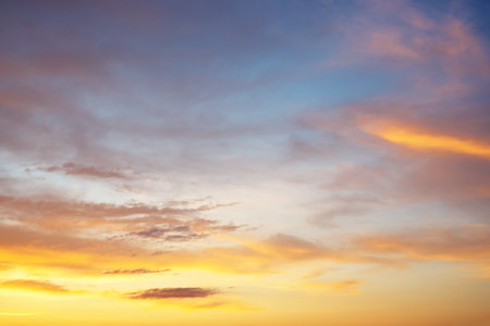 Sky background and sea sunset. Nature composition.の写真素材