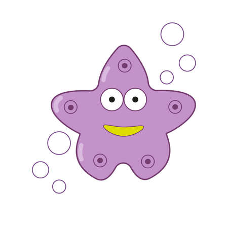 cartoon vector icon illustration of aquatic wildlife. Isolated on a white background. Childishのイラスト素材