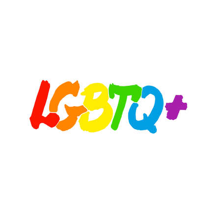 Handwritten cute lettering. LGBT community design.のイラスト素材