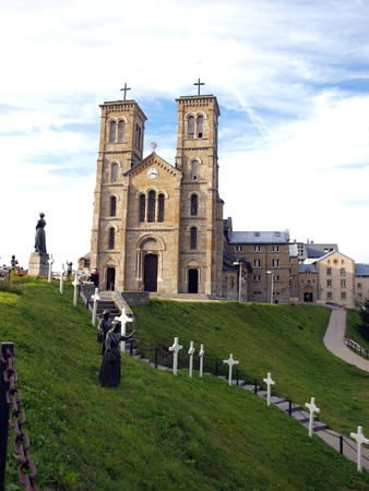 Shrine of La Salette in the French Alps and the Pilgrim Houseの写真素材