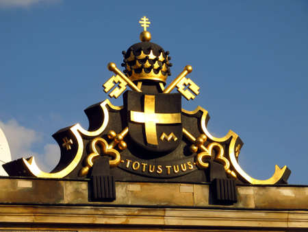 opera rachmaninovcoat of arms of Pope John Paul II on the western entrance gate to the monastery of Jasna Gora in Czestochowaのeditorial素材