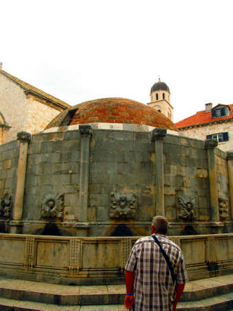 Part of old fountain in Dubrovnic, Croatia の写真素材