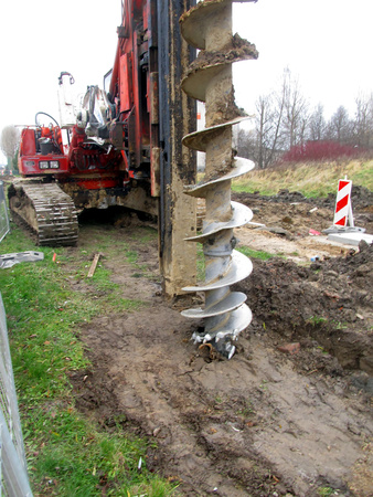 machine for drilling holes in the groundの写真素材