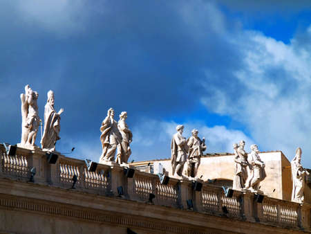 statues of saints around St  Peterのeditorial素材