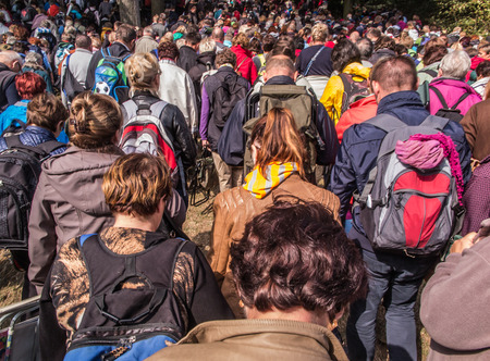 MOUNT ST. ANNA, POLAND, September 12, 2015: Celebration of the Exaltation of the Cross in the...