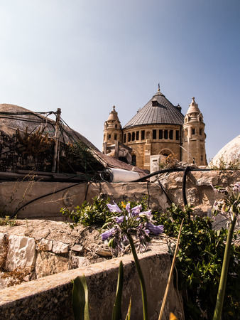 Dormition church and abbey on mount Zion in Jerusalem, Israelのeditorial素材
