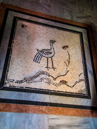 Sychar, Israel, July 11, 2015.: Mosaic on the floor in a modern Greek Orthodox convent in Shechem (Sychar, Nablus in the West Bank) where is the biblical Jacob's well,のeditorial素材