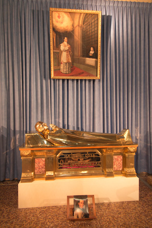 Paray Le Monial, France - September 13, 2016:  Shrine of St. Claude de la Colombiere in Paray-le-Monial, France, reliquary with the relics of St. Claudiusのeditorial素材
