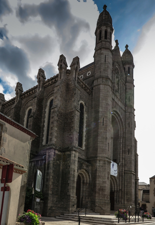 The Basilica of St. Louis de Montfort  at Saint-Laurent-sur-Sevre in the VendÃ©e department, in the Pays de la Loire region in Franceのeditorial素材