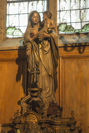 Poitiers, France - September 12, 2016: Part of the interior of the church of Saint-Porchaire in Poitiers, Franceのeditorial素材