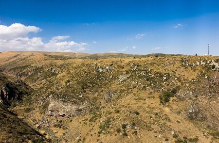 Summer view of the beautiful gorge in the fortress area of Amberd in Armeniaの写真素材