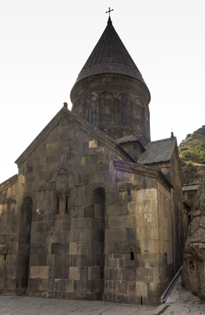 The ancient Christian temple Geghard in the mountains of Armeniaの写真素材