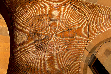 Vault of bricks above the entrance to the church of Martyr Saint Gayane in Echmiadzin, Armenia