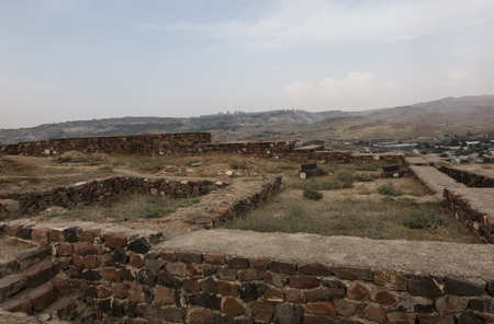 Fortress Erebuni in Yerevan on cloudy day. Armeniaの写真素材