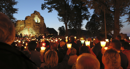 MOUNT ST. ANNA, POLAND, September 12, 2015: Celebration of the Exaltation of the Cross in the...