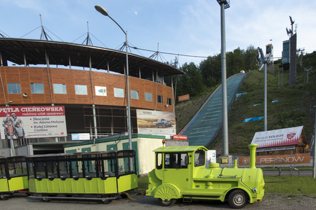 Wisla, Poland, 24 May 20118: The Adam Malysz ski jumping hill in Wisla Malinka in Poland in the summerのeditorial素材