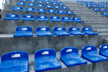 Wisla, Poland, 24 May 20118: Chairs in the place for spectators at the ski jump named Adam Malysz in Wisla Malinka in Polandのeditorial素材