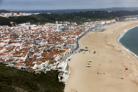 Nazare is one of the most popular seaside resorts in Portugal, considered by some to be among the best beaches in Portugal.のeditorial素材