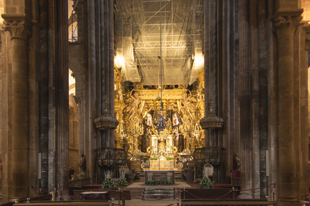 Santiago de Compostela, Spain, June 14, 2018: Large incense burner in the cathedral of Santiago de Compostela in Spainのeditorial素材