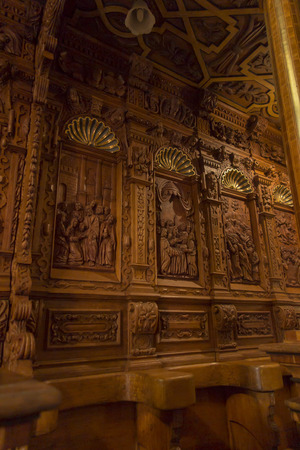Kalwaria Zebrzydowska, Poland, 02 September 2018: Fragment of the interior of the Passion-Marian Sanctuary of the Bernardine Fathers in the Zebrzydowska harpsment near Krakow in Polandのeditorial素材