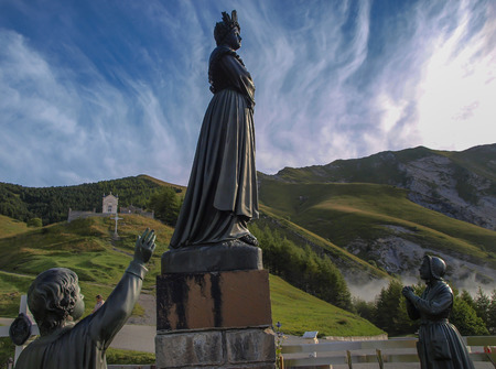 Statue depicting Our Lady of La Salette in a sanctuary in the French Alpsの写真素材