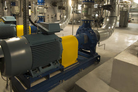 several pumps with engines in the water system on the boiler room