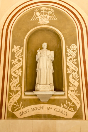 Montserrat, Spain, June 23, 2019: Statue of saint Antoni Maria Claret in the Benedictine monastery in Montserrat in Spain.のeditorial素材