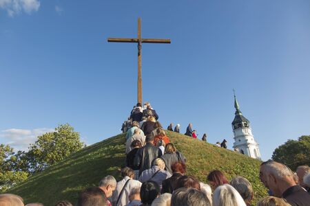 Chelm, Poland, September 14, 2019: Prayer meeting and Way of the Cross at the Sanctuary of the...