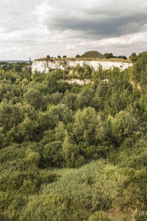View of the Krakow Mound in Krak in Poland, a place of excursions for residentsの写真素材