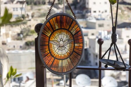A dove depicting the Holy Spirit in the shrine around the Carmel of the Holy Baby Jesus in Bethlehem...