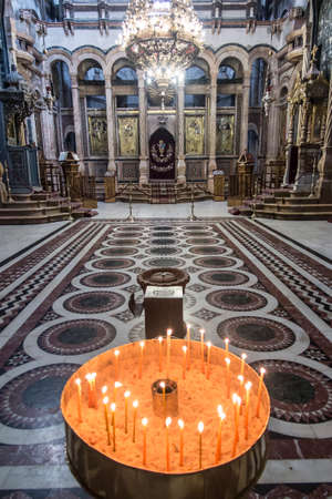 Jerusalem, Israel, January 30, 2020: The Catholicon is the church at the center of the Church of the Holy Sepulcher in Jerusalem, Israel.のeditorial素材