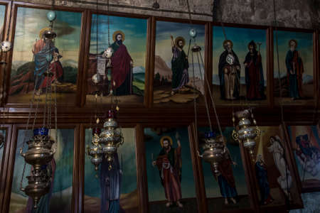 Jerusalem, Israel, January 30, 2020: Interior fragment of the Church of the Sepulcher of Saint Mary at the foot of the Mount of Olives in Jerusalem Israelのeditorial素材