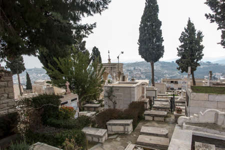 BETHLEHEM ISRAEL January 28, 2020: Cemetery of the Chapel of the Milk Grotto also called Milk Grotto...