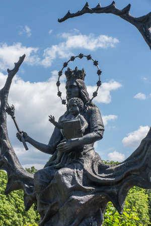 Czestochowa, Poland, June 23, 2020: The mystery of the Holy Rosary around Jasna Gora. Glorious secrets, "Way of the Cross". Design and performance artist from Zakopane Tomasz Ross.のeditorial素材