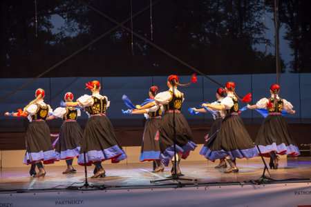 Koszecin, Poland, July 2, 2015: Concert of Song and Dance Ensemble SLASK on the occasion of the end of 64 years of activity,のeditorial素材