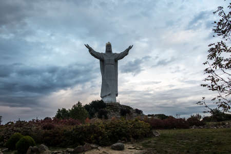 The largest figure of Christ the King in the world located in Swiebodzin in Polandのeditorial素材
