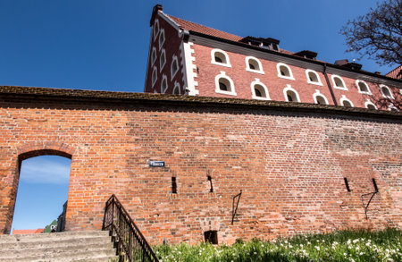 Torun. Poland. May 9, 2022: Old historic baroque granary in Torun. Poland