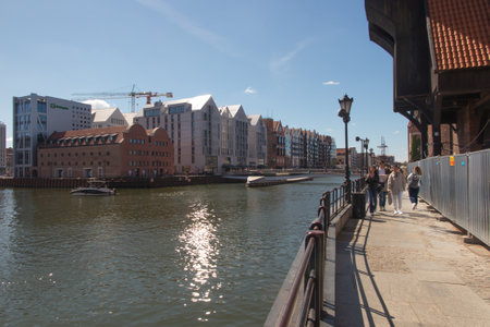 Gdansk, Poland, May 15, 2022: Old Town of Gdansk (Danzig) in Poland with Motlava river