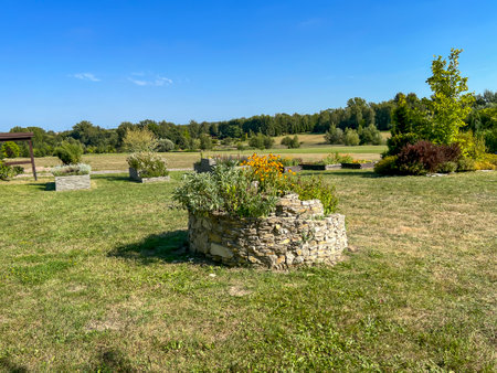 Silesian Botanical Park on the Sosnia Gora hill. View of part of the extensive park.の写真素材