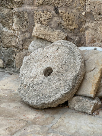 Fragments of ancient buildings located near the former St. Nichola Cathedral in Famagusta, Northern...