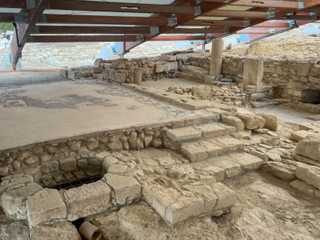 Kourion, an archaeological complex in southern Cyprus, near the village of Episkopi, west of Limassol, located in the area of ââthe British territory of Akrotiri, but administered by the Cypriot Ministry of Antiquities.の写真素材