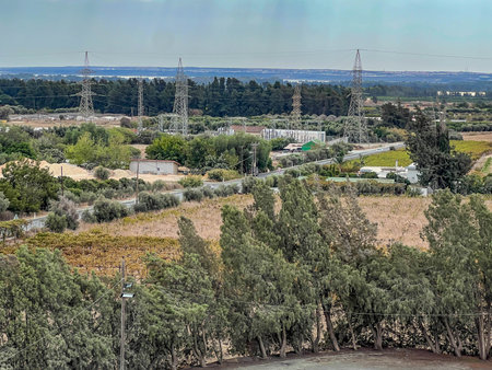 A view of the area from the terrace that forms the roof of the medieval Crusader castle Kolossi in...
