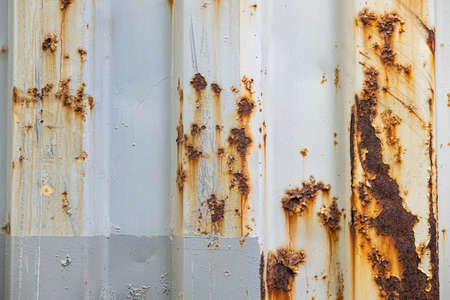 Close up. Dirty rusty old metal sheet plate. The old rusty metal plate surface.の写真素材