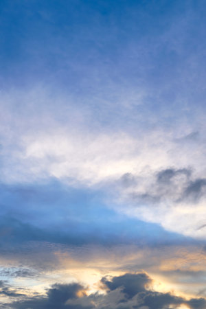 Beautiful Dramatic Sunset Cloud Scape, Cloudy Sky Background.