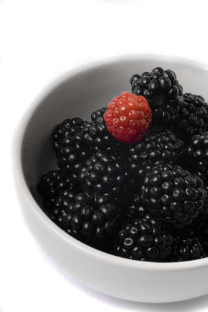 Bowl with blackberriesの写真素材