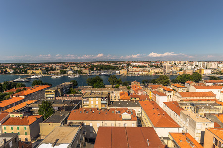 The old town of Zadar seen from the tower of Zadar cathedral, Croatiaのeditorial素材