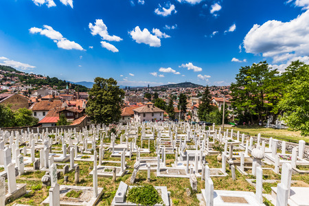 Graveyard in Sarajevo, Bosniaのeditorial素材