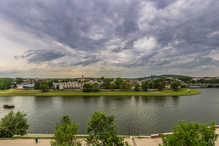 Panorama of Krakow, Polandのeditorial素材