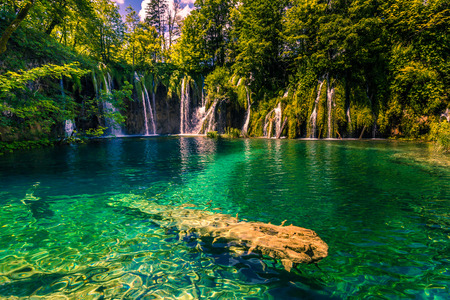 Lake in the Plitvice National Park, Croatiaのeditorial素材